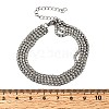 304 Stainless Steel Rhinestone Cup Chain Multi-strand Bracelets for Women BJEW-P376-01P-02-5