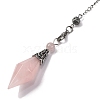 Natural Rose Quartz Rhombus Faceted Poined Dowsing Pendulums G-Q184-05E-AS-4