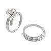 Brass Micro Pave Cubic Zirconia Boy Open Cuff Rings Set for Women RJEW-U002-12P-3