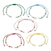 4mm Faceted Round Natural Mixed Stone Beads & Handmade Seed Beads Braided Bracelet Making AJEW-MZ00003-1