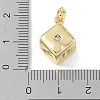 Brass Micro Pave Clear Cubic Zirconia Pendants KK-P273-07G-3