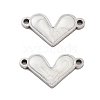 304 Stainless Steel White Enamel Connector Charms STAS-Z078-12P-1