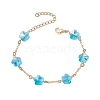 Brass Cable Chains Beads Bracelets for Women BJEW-JB11470-3