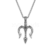 Stainless Steel Viking Trident Pendant Box Chain Necklaces for Men PW-WGE41E0-01-5