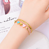 Enamel Heart Stainless Steel Double-strand Chain Bracelets WGF01DB-02-2