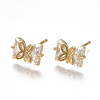 Brass Stud Earring Findings KK-T038-477G-1