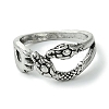 Snake Alloy Open Cuff Rings RJEW-K275-83AS-2