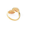 Brass Micro Pave Cubic Zirconia Cuff Rings RJEW-S045-152-3