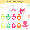   8 Pairs 8 Style Acrylic Heart & Teardrop Dangle Stud Earrings with Steel Pins for Women EJEW-PH0001-12-5