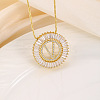 Brass Pave Clear Cubic Zirconia Ring with Letter Pendant Box Chain Necklaces FS-WG44D8C-22-1