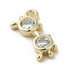 Brass Micro Pave Cubic Zirconia Charms KK-C043-05G-2