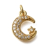 Rack Plating Brass Micro Pave Cubic Zirconia Pendants ZIRC-F142-13C-G-1