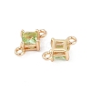 Brass Pave Glass Rhombus Links Connector Charms GLAA-Q088-001I-2