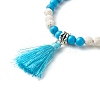 Tassel & Wing Alloy Charm Bracelets Set for Girl Women BJEW-JB06894-9