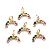 Brass Colourful Cubic Zirconia Charms ZIRC-C024-12G-2