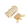 Brass Micro Pave Clear Cubic Zirconia Box Clasps KK-L255-02G-03-2