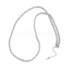 Rack Plating Brass Textured Teardrop Link Chain Necklaces for Women NJEW-K382-08P-1