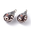 Tibetan Style Teardrop Beads PALLOY-F127-C-01-2