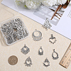 SUNNYCLUE 48Pcs 8 Style Tibetan Style Alloy Chandelier Component Links TIBE-SC0009-26-3