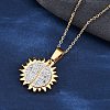 304 Stainless Steel Polymer Clay Rhinestones Sun Openable Pendant Necklaces for Women NJEW-Z065-10G-01-1