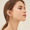 ANATTASOUL 2 Pairs 2 Colors Alloy Star Tassel Dangle Stud Earrings for Women EJEW-AN0001-57-4