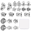 SUNNYCLUE 40 Pcs 10 Styles Tibetan Style Alloy European Beads TIBE-SC0001-30AS-1