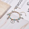 Synthetic Turquoise Braided Bead Bracelet BJEW-JB07988-2