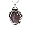 Retro Natural Amethyst Pendants PW-WG52952-01-1