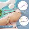 8Pcs 8 Colors Gradient Color Adjustable Braided Segment Dyed Nylon Bracelets AJEW-TA0001-31-3