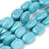 Flat Oval Gemstone Synthetic Turquoise Stone Beads Strands X-G-S113-11-1