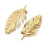 304 Stainless Steel Leaf Theme Stud Earrings For Women EJEW-B110-03G-02-2