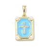 Brass Micro Pave Cubic Zirconia Pendants LS-KK-H255-07G-02-1