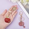 CHGCRAFT 2Pcs 2 Colors Full Rhinestone Apple Keychains KEYC-CA0001-32-3