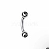 Round 304 Stainless Steel Rhinestone Eyebrow Curved Barbell Rings WGCF9EA-02-1