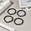 Natural Gemstone & Coconut Beaded Stretch Bracelet for Women BJEW-JB09149-5
