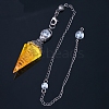 Natural Lemon Quartz Hexagonal Pointed Dowsing Pendulums PW-WG44BA6-07-1