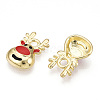 Golden Plated Alloy Enamel Charms X-ENAM-D040-E01-G-2