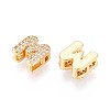 Brass Micro Pave Clear Cubic Zirconia Beads KK-T071-17G-M-2