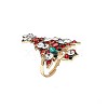 Christmas Tree Alloy Coloful Rhinestone Adjustable Rings FS-WG4E2D0-01-4