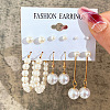 Alloy & Plastic Pearl Earring Sets WG01624-17-1