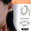 2 Pairs 303 Stainless Steel Cuff Earrings EJEW-BBC0002-25P-2