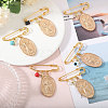 6Pcs 6 Style Religion Virgin Mary Alloy Charm Brooches JEWB-AB00021-4