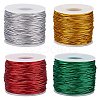 4 Rolls 4 Colors Metallic Elastic Round Cord for Christmas Gift Wrapping OCOR-WH0112-055-1