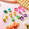 32Pcs 16 Style Spray Painted Iron Stud Earring Findings FIND-TA0001-87-5