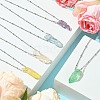 Electroplated Natural Quartz Crystal Prism Pendant Necklaces NJEW-JN05029-02-2