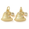 Rack Plating Brass Cubic Zirconia Pendants KK-K392-08G-1