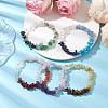 4 Styles Mixed Gemstone Chip Beaded Stretch Bracelets for Women Men BJEW-JB10814-2