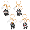 4Pcs 2 Styles Acrylic & Suede Tassel Pendant Keychain KEYC-AB00034-1