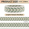 3 Yards Polyester Leaf Jacquard Ribbons SRIB-WH20020-020A-2