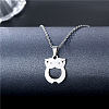 Owl Stainless Steel Pendant Necklaces PW-WG1C162-01-1